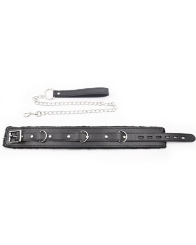 Collier Laisse Fur Noir 