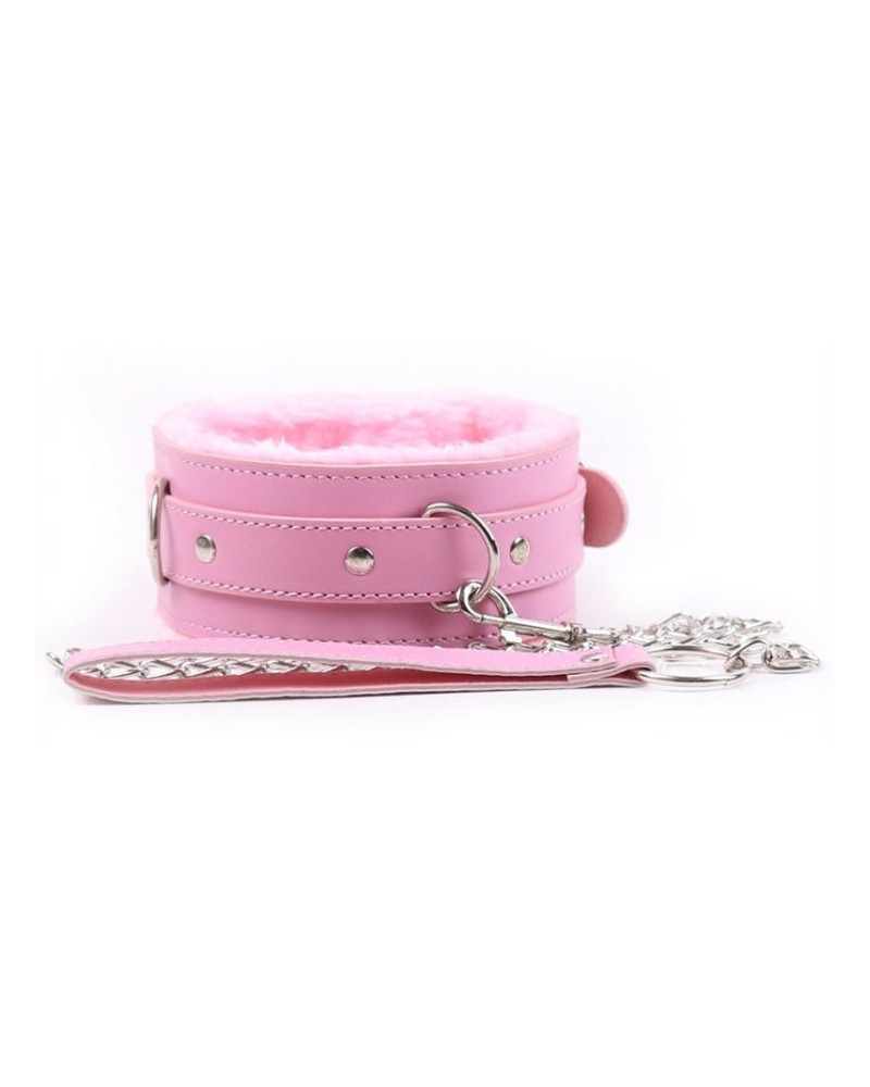 Collier et Laisse Fur Rose 