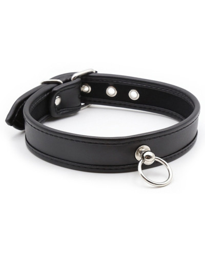 Collier O Ring Simili Noir 