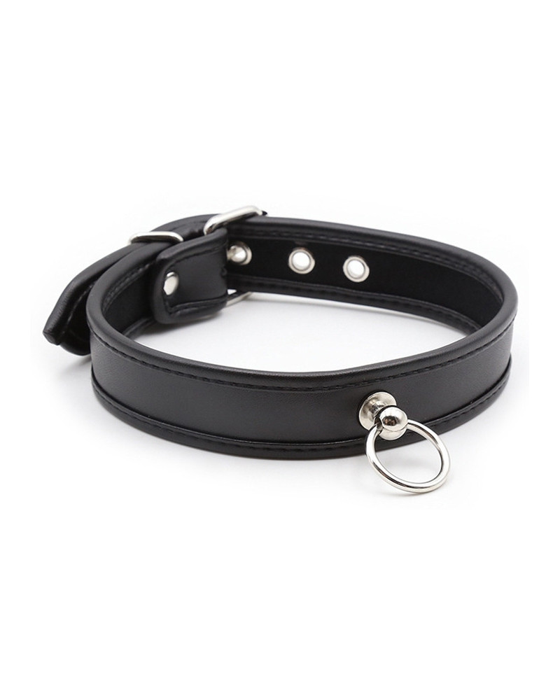 Collier O Ring Simili Noir 
