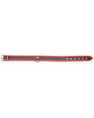 Collier O Ring Simili Noir-Rouge 