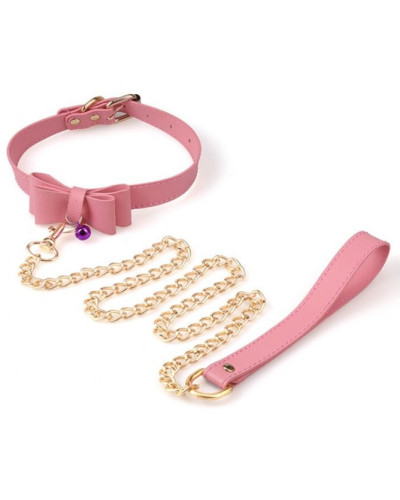 Collier Laisse Bow Rose 