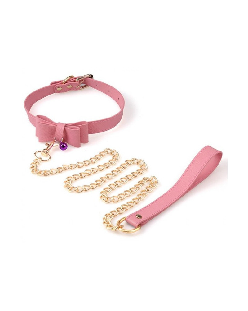 Collier Laisse Bow Rose 