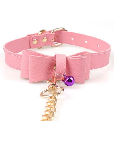 Collier Laisse Bow Rose 