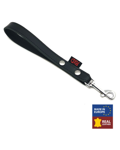 LAISSE COURTE EN CUIR NOIRE 