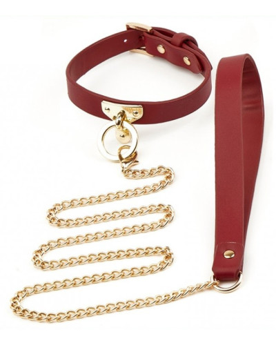 Collier et Laisse Sclave Rouge 