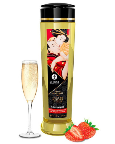 Huile de massage Romance Vin pétillant à la Fraise 