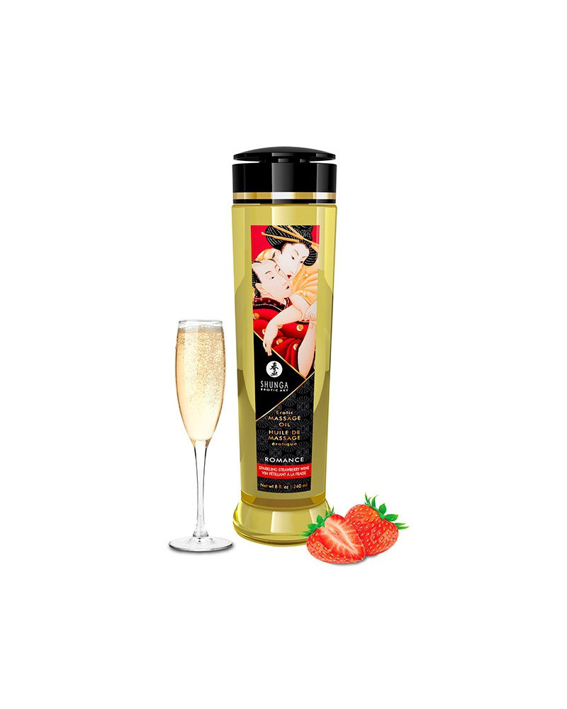 Huile de massage Romance Vin pétillant à la Fraise 