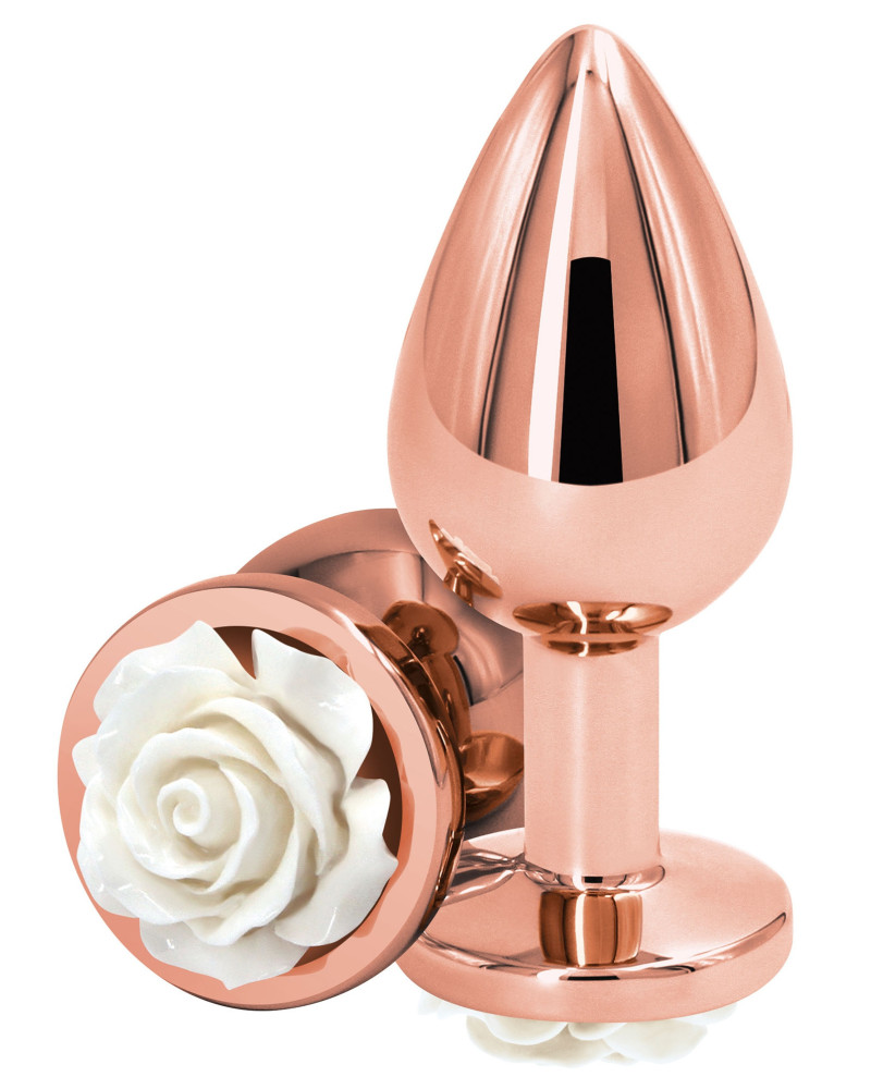 Plug Bijou REAR M 7 x 3.4cm Rose-Blanc 