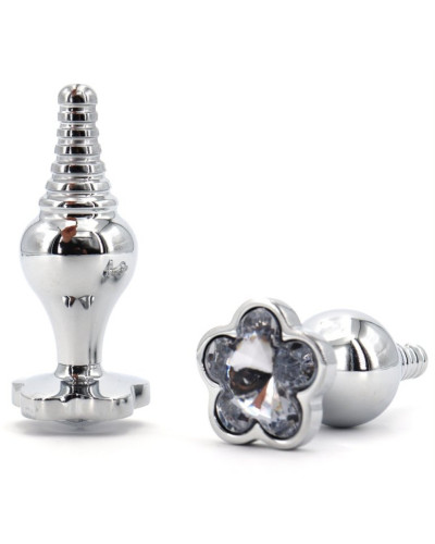 Plug Bijou Leaf 7 x 2.7cm Transparent 