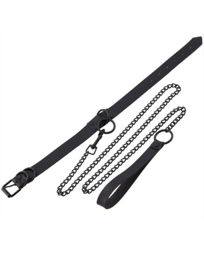 Collier-Laisse Punk Noir 