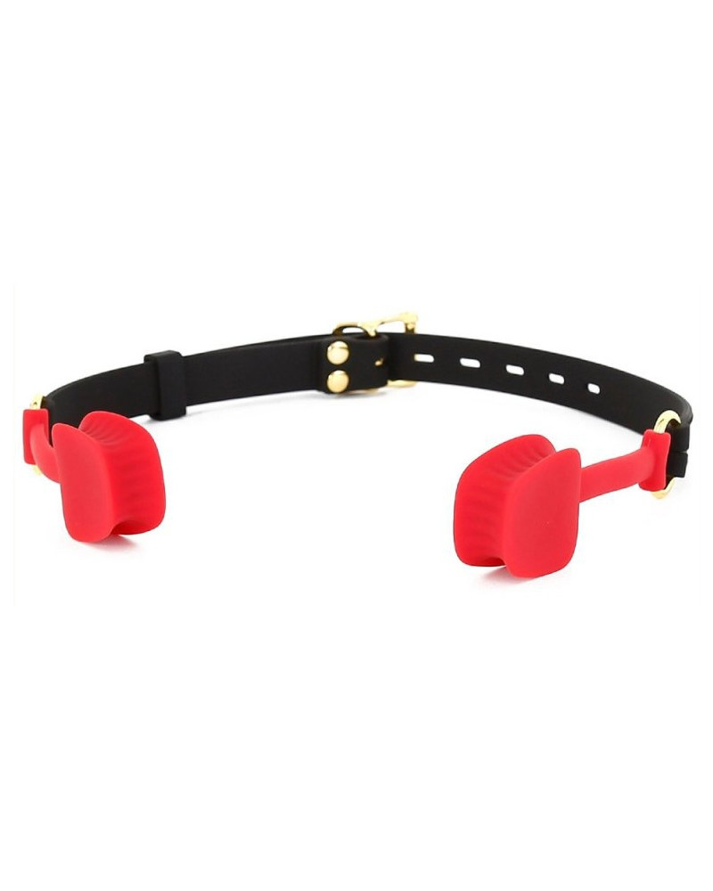 Bâillon en silicone Zen Open Noir-Rouge 