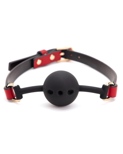 Bâillon Boule Liny Thin Noir-Rouge 