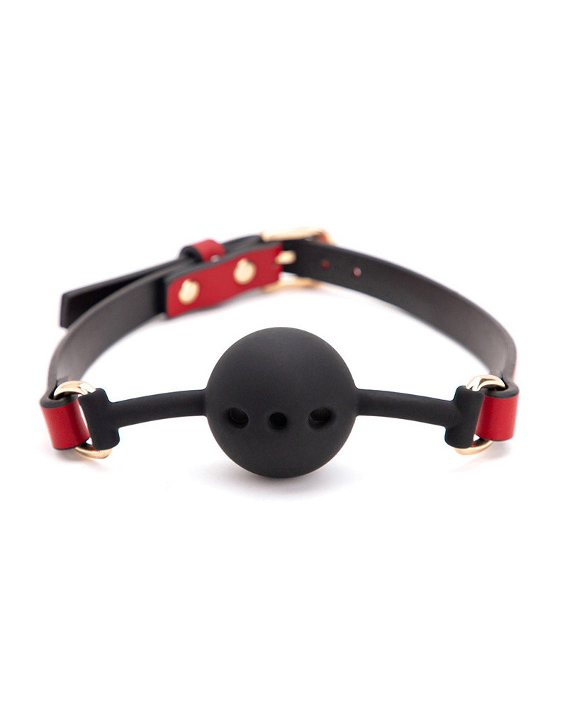 Bâillon Boule Liny Thin Noir-Rouge 