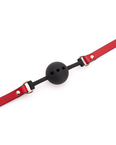 Bâillon Boule Liny Thin Noir-Rouge 