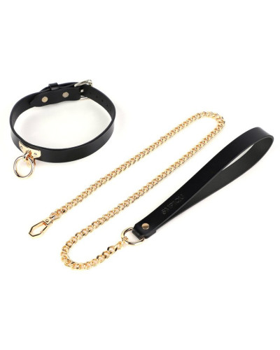 Collier-Laisse Tee Ring Noir 