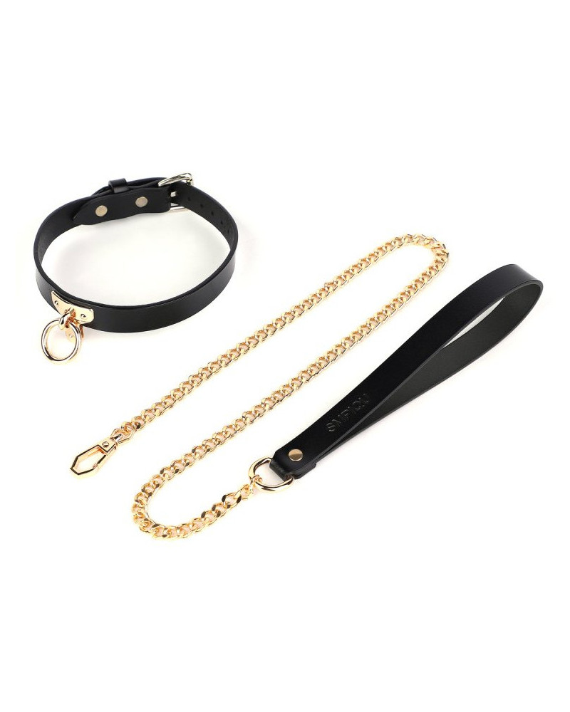 Collier-Laisse Tee Ring Noir 