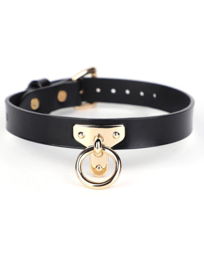 Collier-Laisse Tee Ring Noir 
