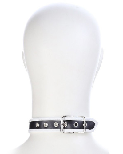 Collier O Ring Simili Noir-Blanc 