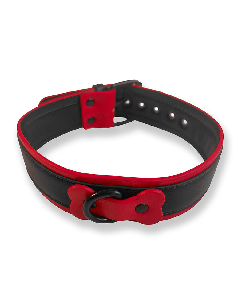 Collier Puppy Collar Noir-Rouge 