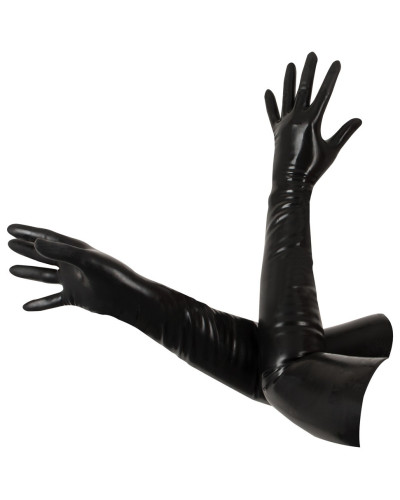 Gants longs en latex Tenue Bdsm Noirs  Couleur principale:Noir