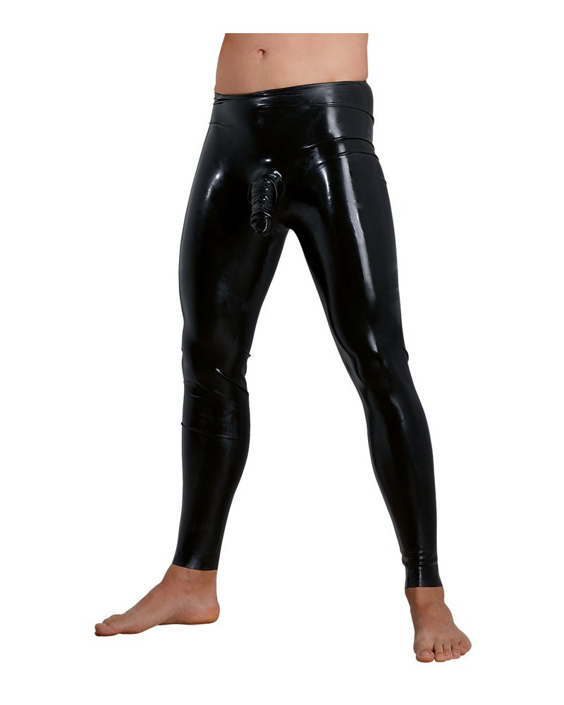 Legging en latex avec gaine pénis 