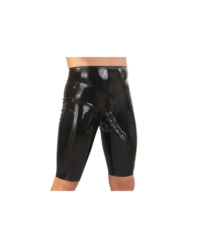 Short Cycliste en latex avec gaine pénis 