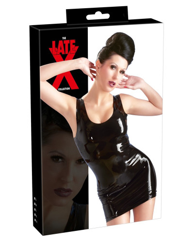Robe wetlook Latex Irina - Noir  Couleur principale:Noir
