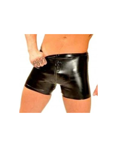 Short en Latex Coupe cycliste avec Zip  Couleur principale:Noir