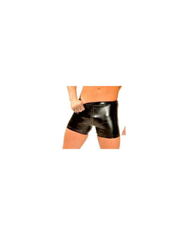 Short en Latex Coupe cycliste avec Zip  Couleur principale:Noir
