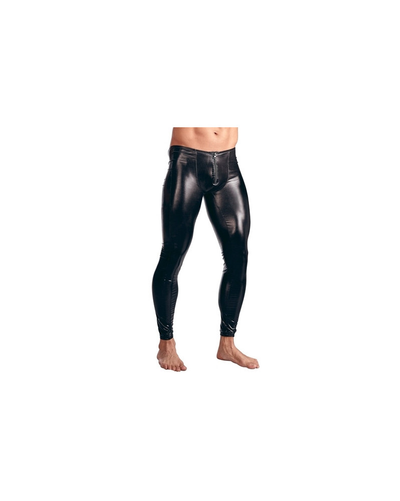 Pantalon look Vinyle Zip Show Noir  Couleur principale:Noir