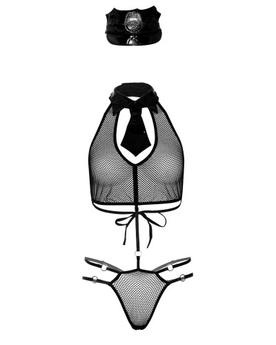 Ensemble Police Woman Sexy Noir  Couleur principale:Noir