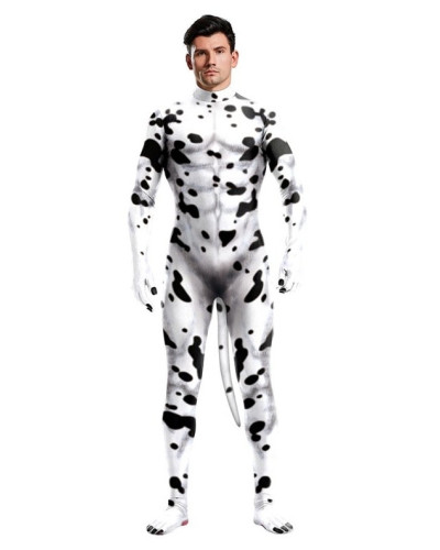 Combinaison Cosplay Chien Dalmatien Noir-Blanc  Couleur principale:Noir Couleur secondaire:Blanc
