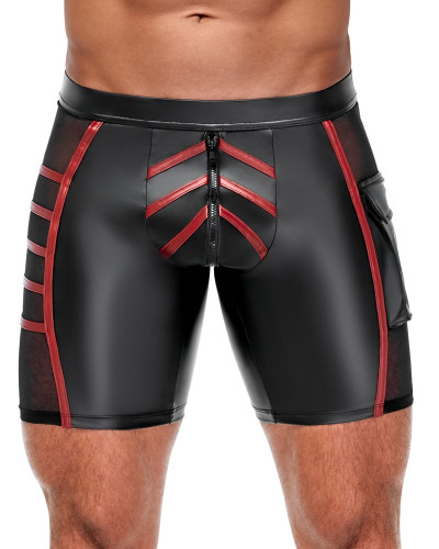 Short avec zip Ormeto Noir-Rouge  Couleur principale:Noir Couleur secondaire:Rouge