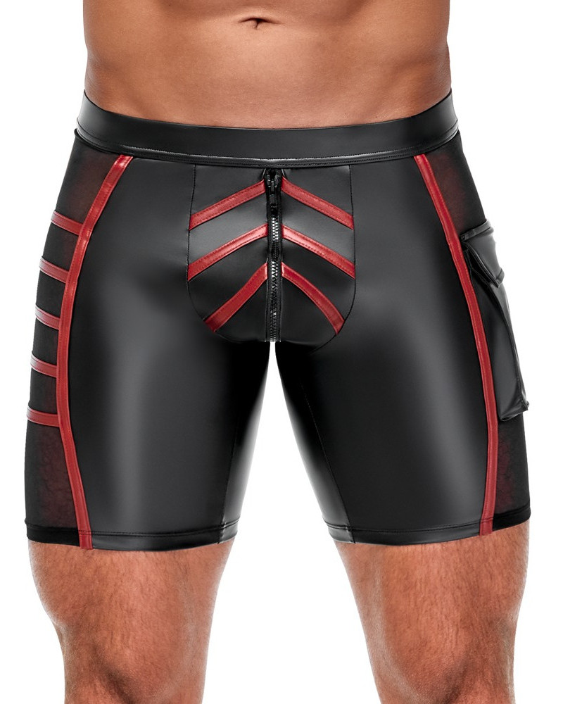 Short avec zip Ormeto Noir-Rouge  Couleur principale:Noir Couleur secondaire:Rouge