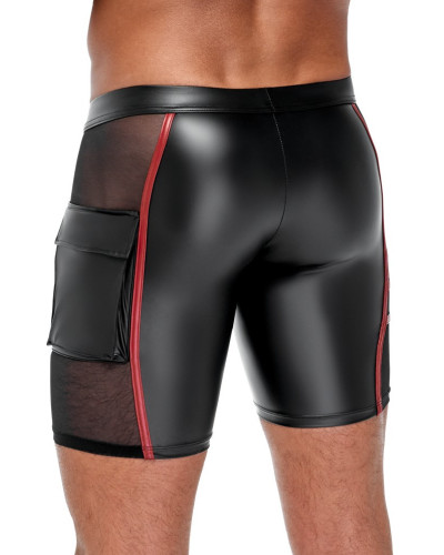 Short avec zip Ormeto Noir-Rouge  Couleur principale:Noir Couleur secondaire:Rouge