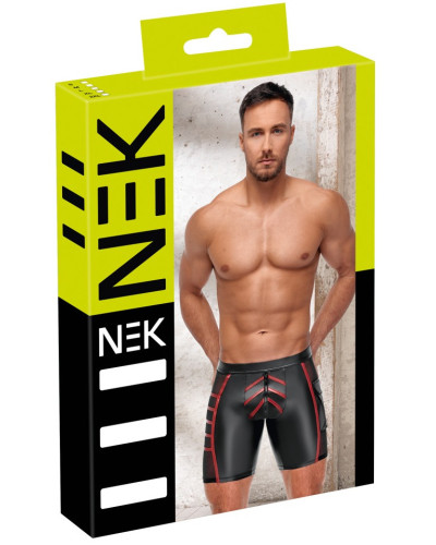 Short avec zip Ormeto Noir-Rouge  Couleur principale:Noir Couleur secondaire:Rouge