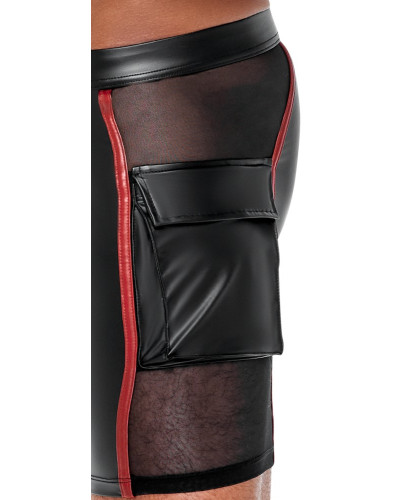 Short avec zip Ormeto Noir-Rouge  Couleur principale:Noir Couleur secondaire:Rouge