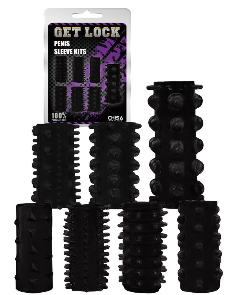 Etuis Texture Relief pour pénis Noir 