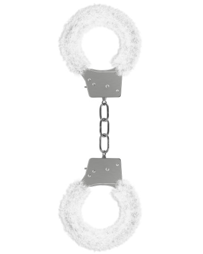 Menottes Fourrure Métalliques Blanche 