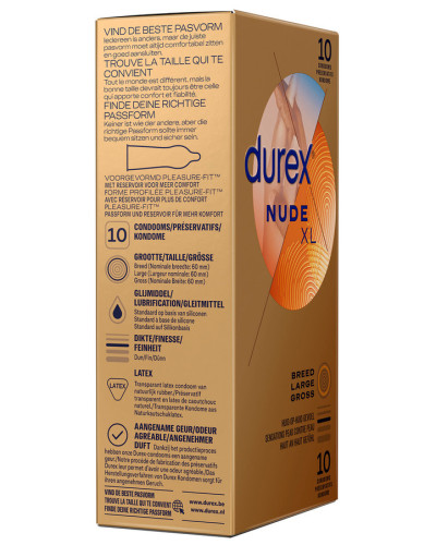 Préservatifs Durex Nude XL x10 