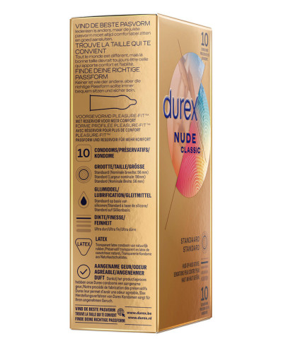 Préservatifs Durex Nude x10 