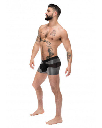 Boxer sexy IRON CLAD Noir-Argenté  Couleur principale:Noir Couleur secondaire:Gris
