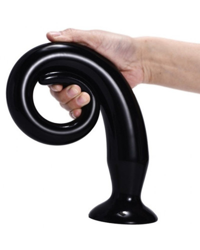 Gode long TAIL FLEX M 40 x 4.5 cm Noir 