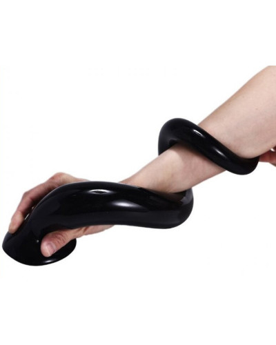 Gode long TAIL FLEX M 40 x 4.5 cm Noir 