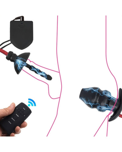 Kit Plugs Anus + Penis Electro 