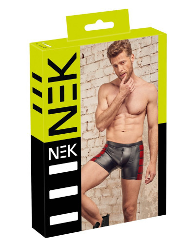Boxer long VEGA Noir-Rouge  Couleur principale:Noir Couleur secondaire:Rouge