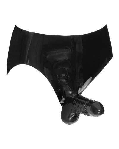 Slip en latex avec étui pénien perlé  Couleur principale:Noir