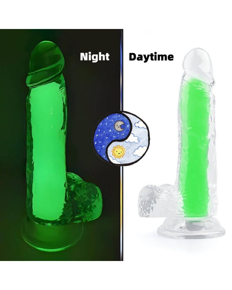 Gode phosphorescent Color Glow 15 x 4.5cm Vert 
