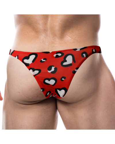 Slip sexy Brazilian Rouge-Coeurs  Couleur principale:Rouge